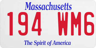 MA license plate 194WM6
