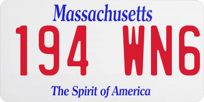 MA license plate 194WN6