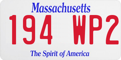 MA license plate 194WP2