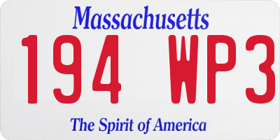 MA license plate 194WP3