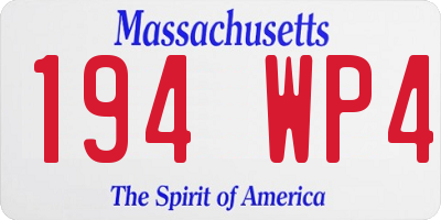 MA license plate 194WP4