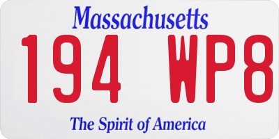 MA license plate 194WP8