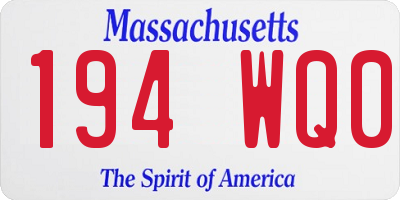 MA license plate 194WQ0