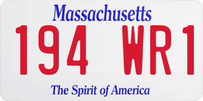 MA license plate 194WR1