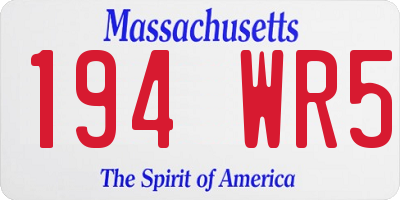 MA license plate 194WR5