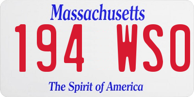 MA license plate 194WS0
