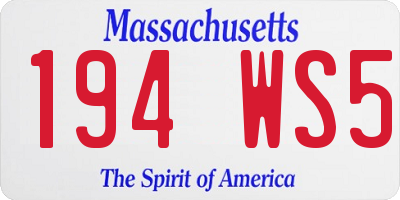 MA license plate 194WS5