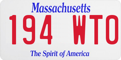 MA license plate 194WT0
