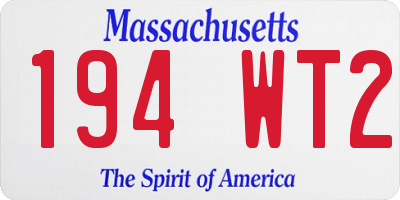 MA license plate 194WT2