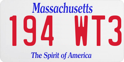 MA license plate 194WT3