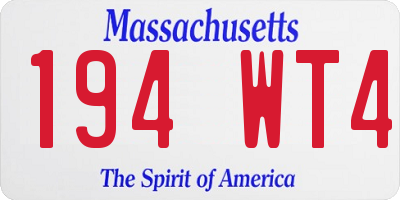 MA license plate 194WT4