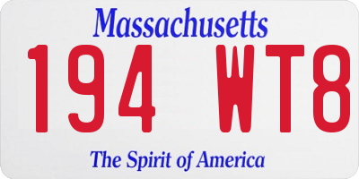 MA license plate 194WT8