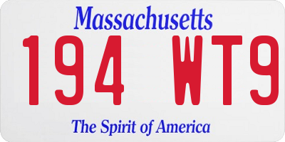 MA license plate 194WT9