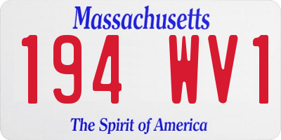 MA license plate 194WV1