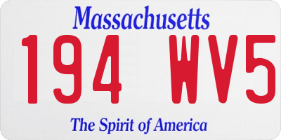 MA license plate 194WV5