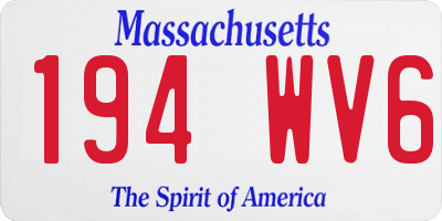 MA license plate 194WV6