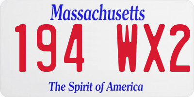 MA license plate 194WX2
