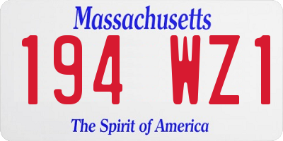 MA license plate 194WZ1