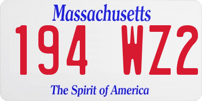 MA license plate 194WZ2