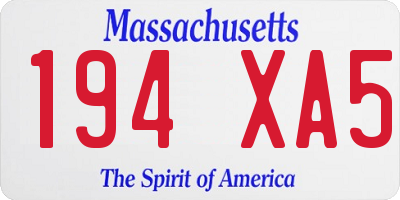 MA license plate 194XA5
