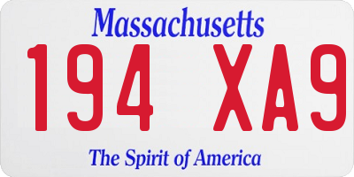 MA license plate 194XA9