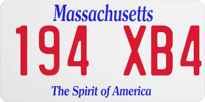 MA license plate 194XB4