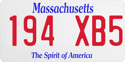 MA license plate 194XB5