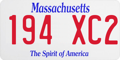 MA license plate 194XC2