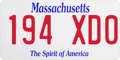 MA license plate 194XD0