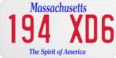 MA license plate 194XD6