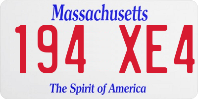 MA license plate 194XE4