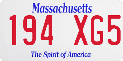 MA license plate 194XG5