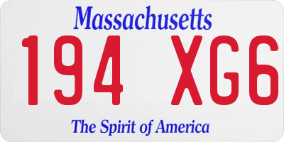 MA license plate 194XG6