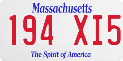 MA license plate 194XI5