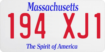 MA license plate 194XJ1