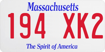MA license plate 194XK2