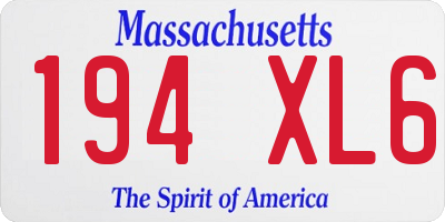 MA license plate 194XL6