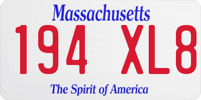 MA license plate 194XL8