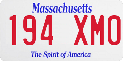 MA license plate 194XM0