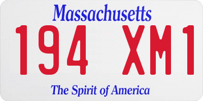 MA license plate 194XM1