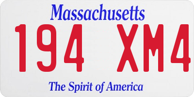MA license plate 194XM4