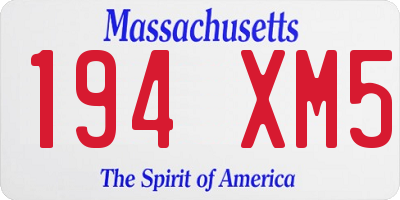 MA license plate 194XM5