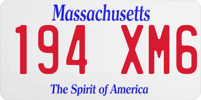 MA license plate 194XM6