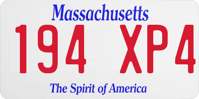 MA license plate 194XP4