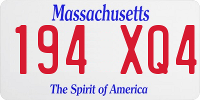 MA license plate 194XQ4
