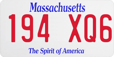 MA license plate 194XQ6