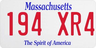 MA license plate 194XR4