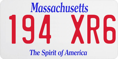 MA license plate 194XR6