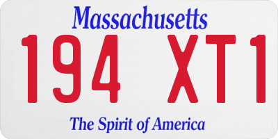 MA license plate 194XT1