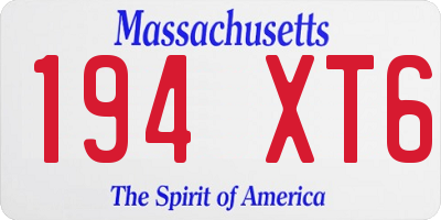 MA license plate 194XT6